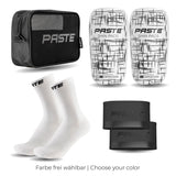 PASTE Set – Performance Socks, Grip Tapes, Schienbeinschoner CUSTOM, Aufbewahrungstasche