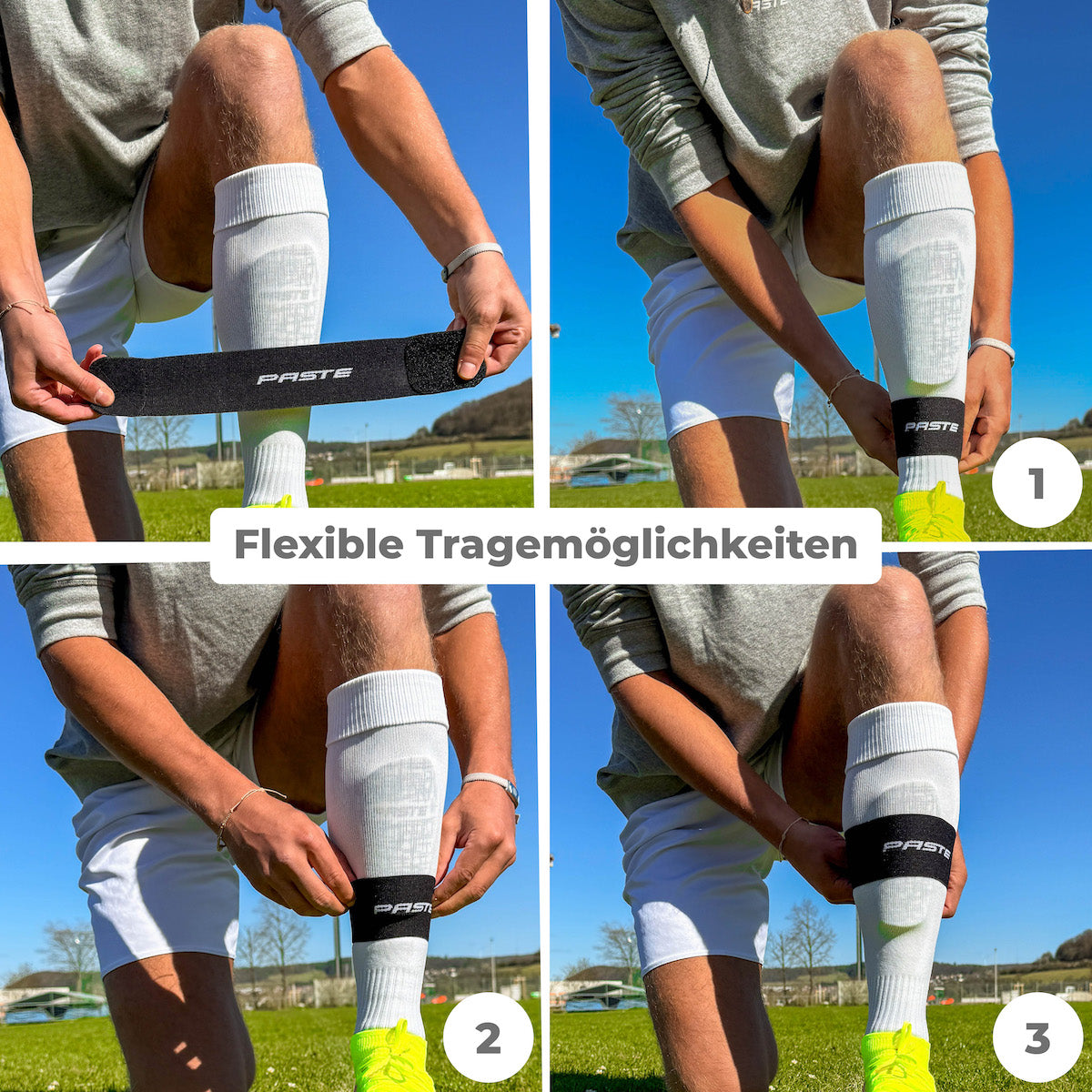 Schienbeinschonerhalter mit Silikonstreifen