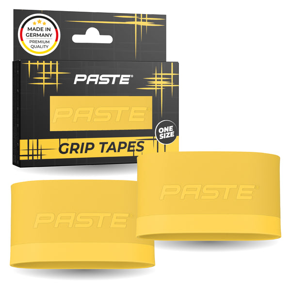 PASTE® Sujeta espinilleras de silicona de fútbol para hombres - Amarillo
