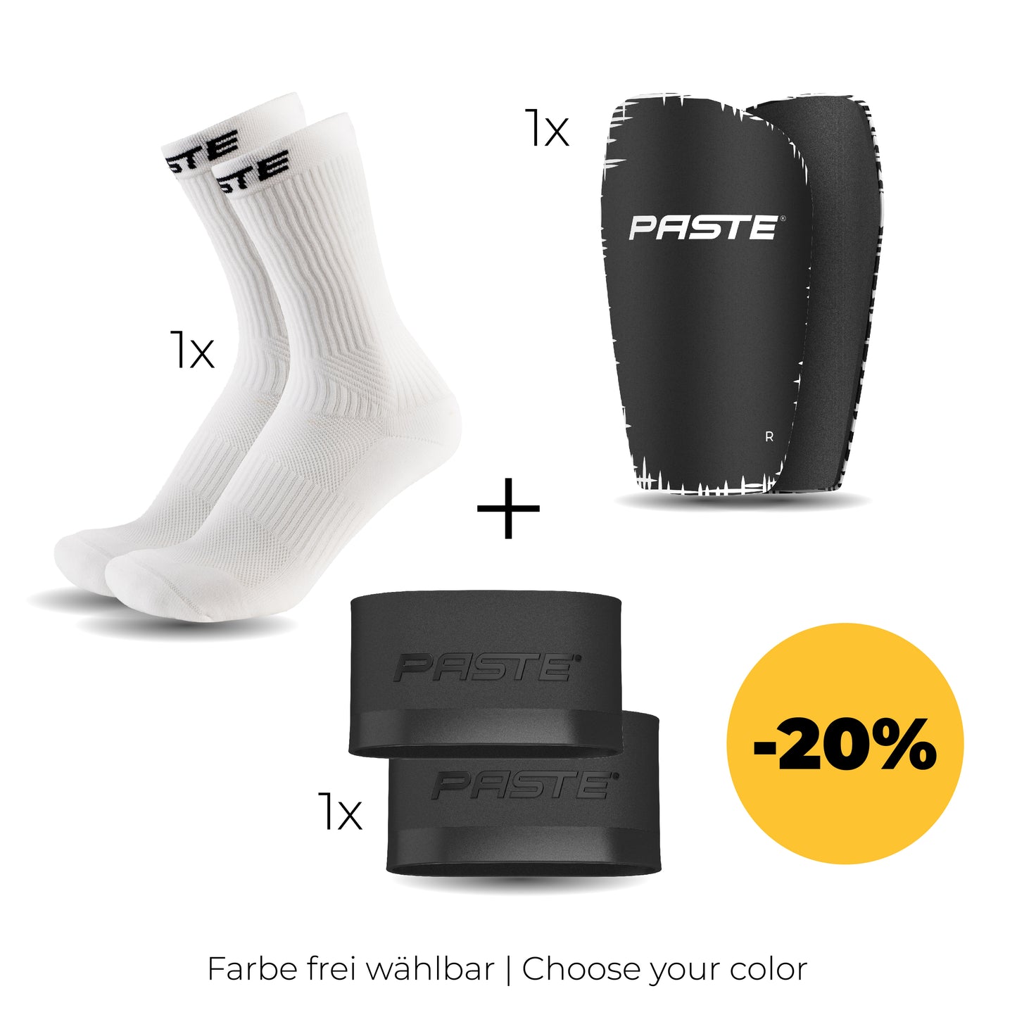PASTE Set – Performance Socks, Grip Tapes, Schuhtasche