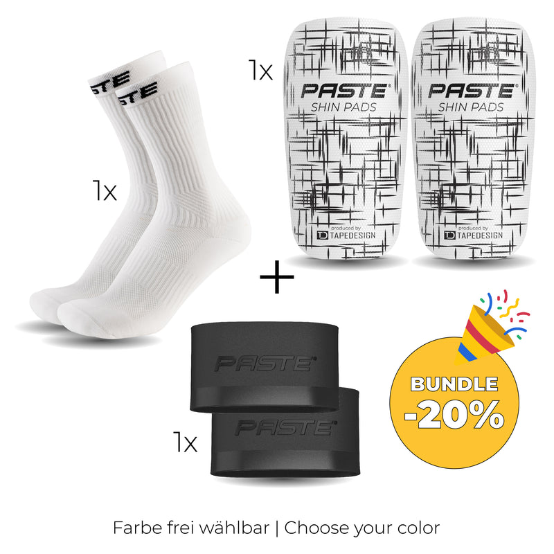 PASTE Set – Performance Socks, Grip Tapes, Schienbeinschoner