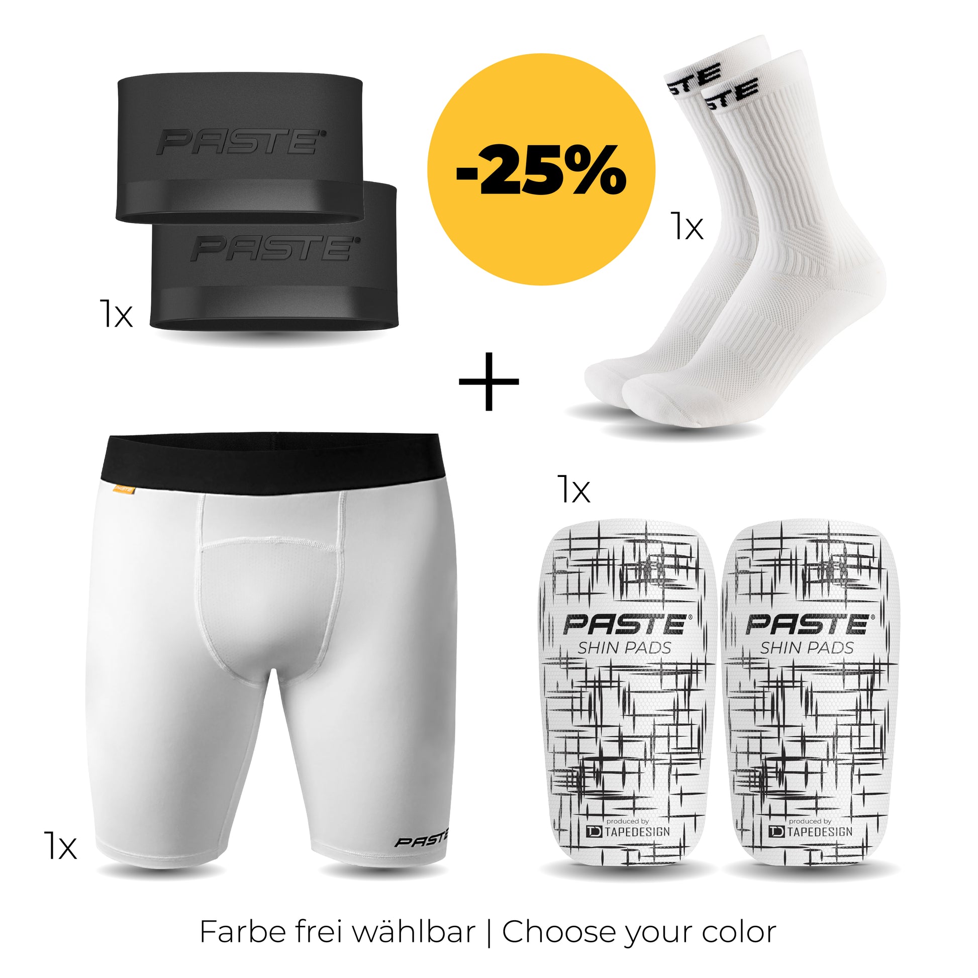 PASTE Set - functionele broek, griptapes, scheenbeschermers op maat, prestatiesokken