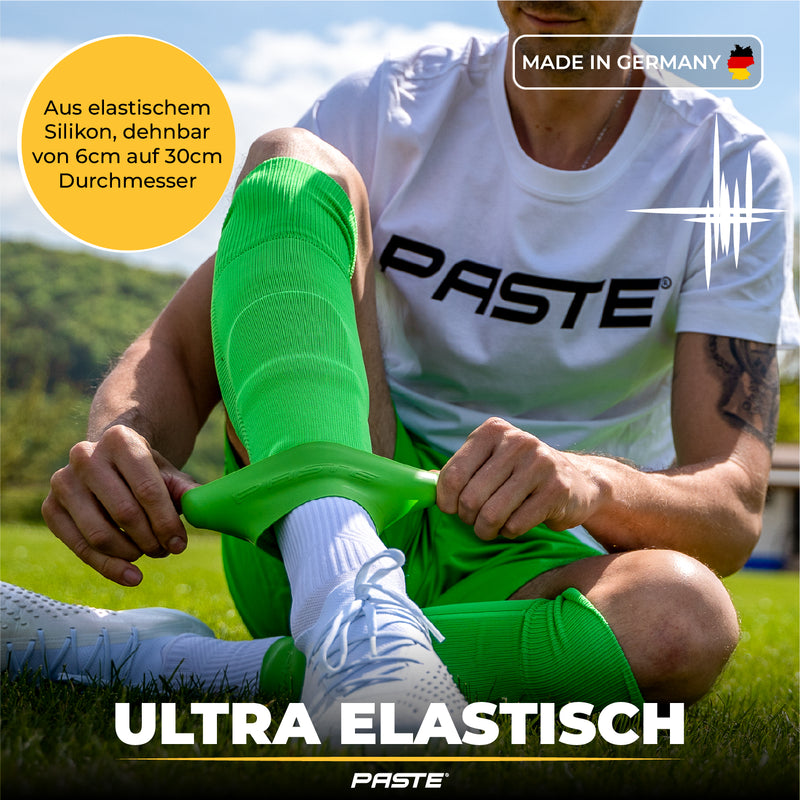 PASTE Sujeta espinilleras de silicona de futbol para hombres Verde