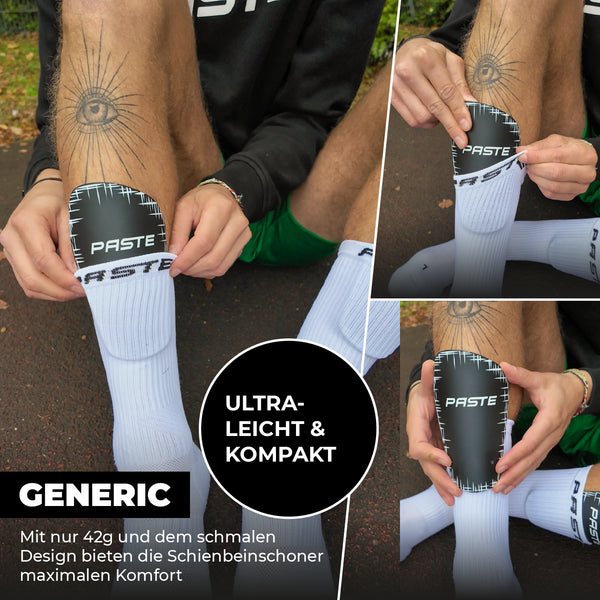 PASTE Set – Performance Socks, Grip Tapes, Schienbeinschoner GENERIC, Aufbewahrungstasche