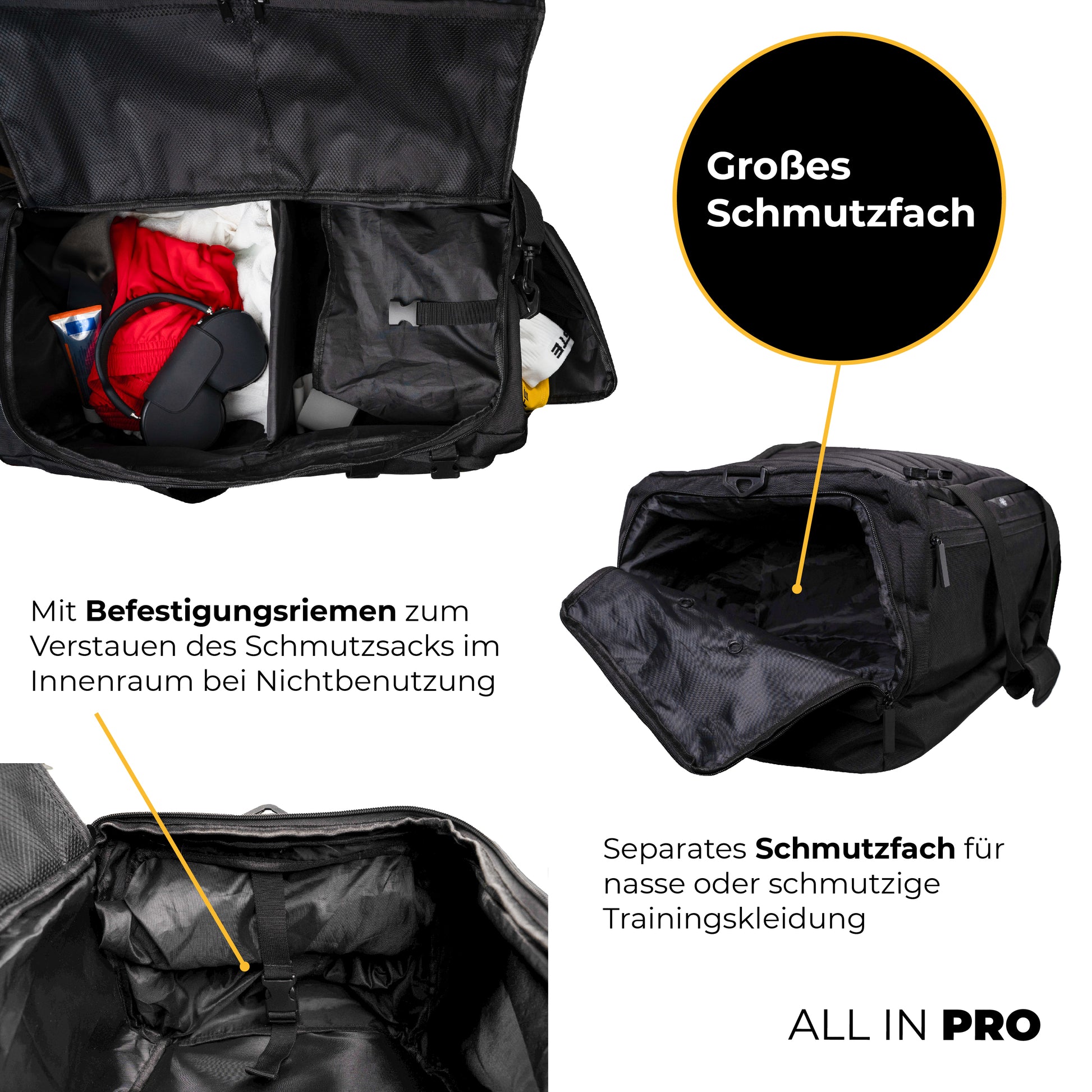 sporttaschen aufbewahren ALL IN PRO – Große Sporttasche mit Schuh- & Nassfach – PASTE®