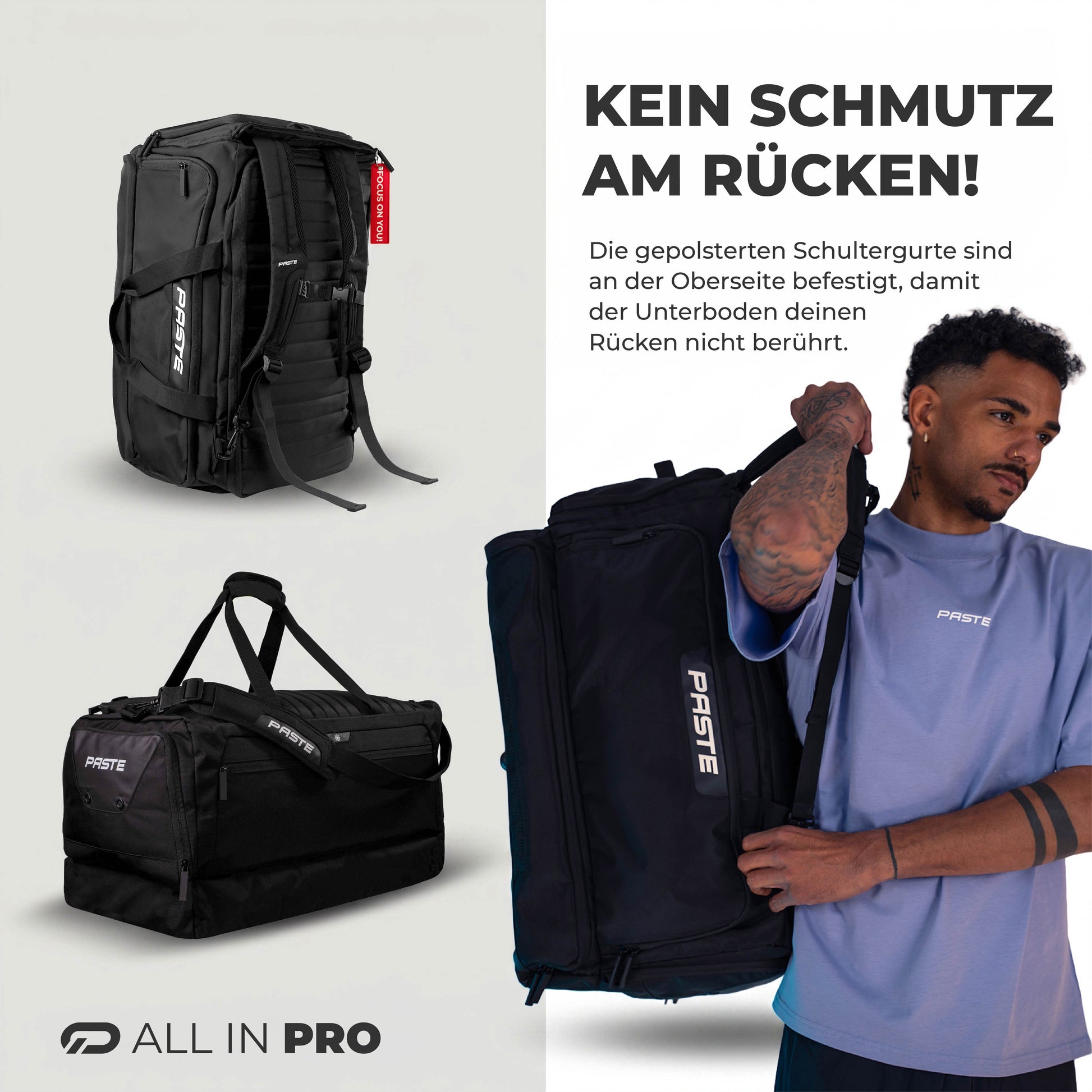 ALL IN PRO – Große Sporttasche mit Schuh- & Nassfach – PASTE®