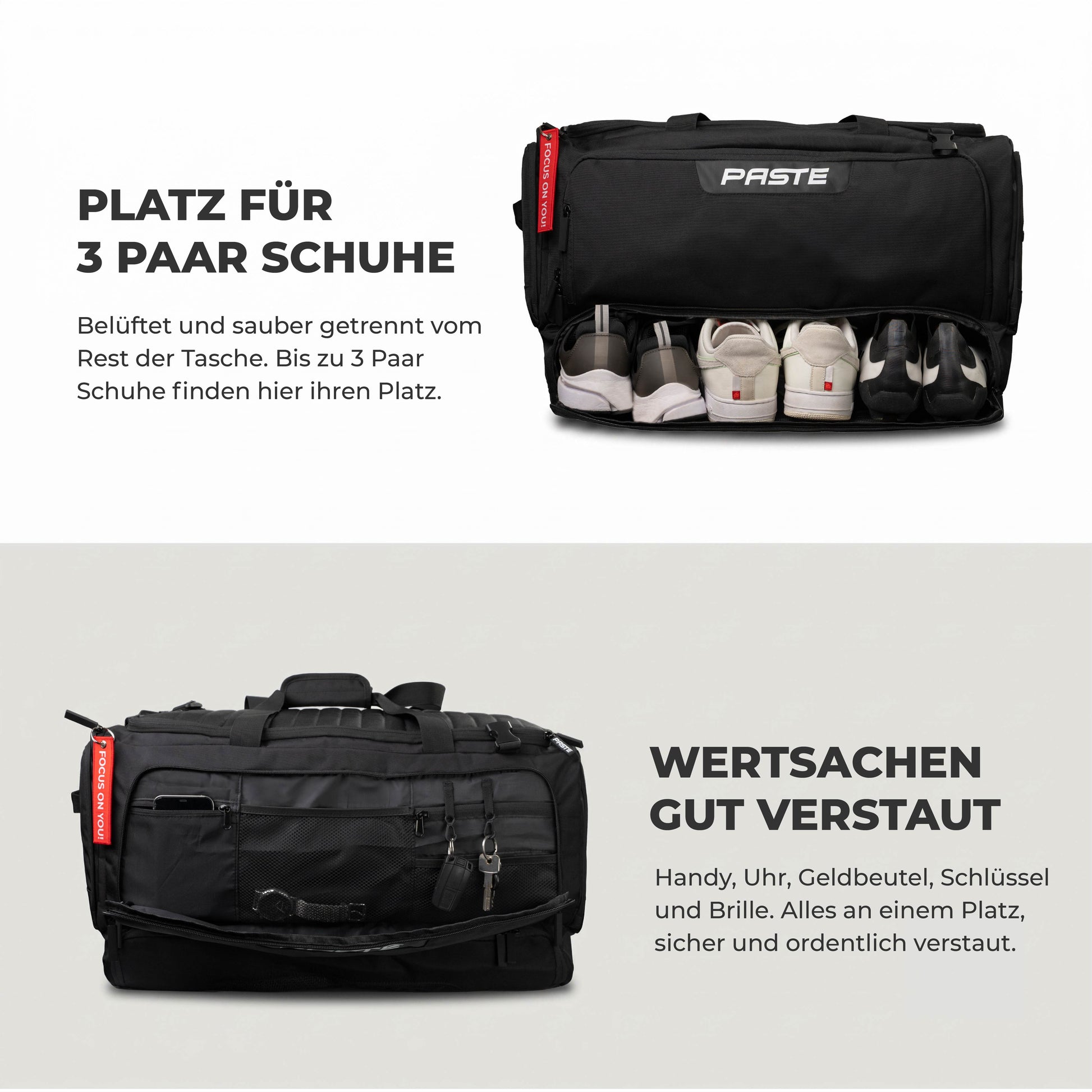 ALL IN PRO – Große Sporttasche mit Schuh- & Nassfach – PASTE®